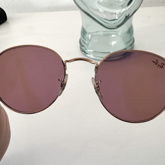 Ray-Ban RB 3447 Round Metal Sunglasses Lilac Lenses Boho Style Ray Ban Round - Picture 10 of 15